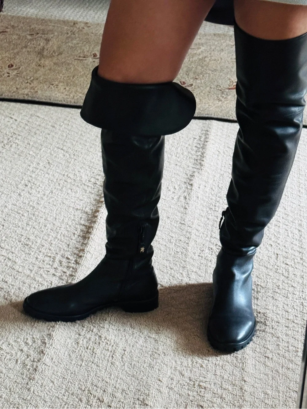 Stuart Weitzman Black Over-the-Knee Leather Boots